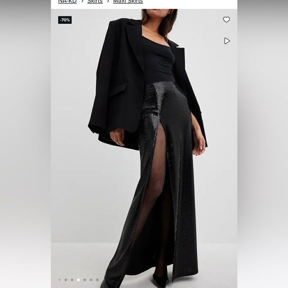 Sparking High Slit Maxi Skirt - Picture 4 of 8